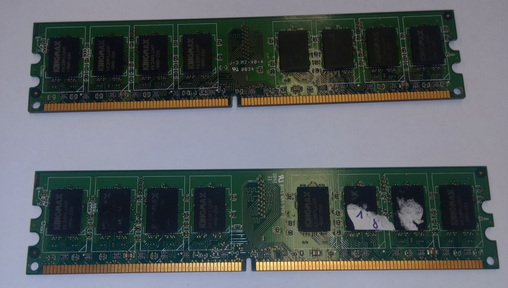 2X1GB=2GB DDR2 RAM, 800MHz




2X1GB=2GB DDR2 RAM, 800MHz
Működik, kipróbáltam, garancia nincs.

Kapacitás: 2X1GB
Sebesség: 800MHz
Típus: DDR2
gyártó: Kingmax

999ft 90%